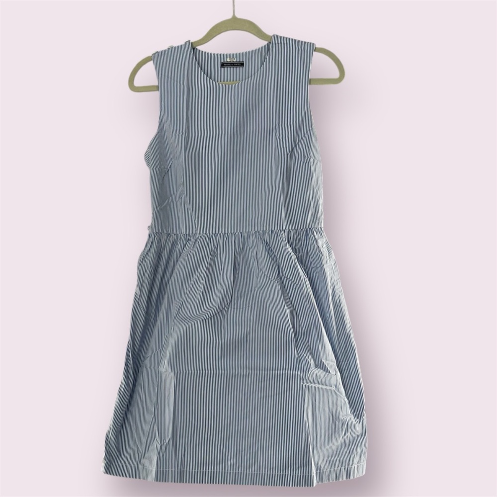 Mark D. Sikes Striped Blue Kids Dress Sz. Xs